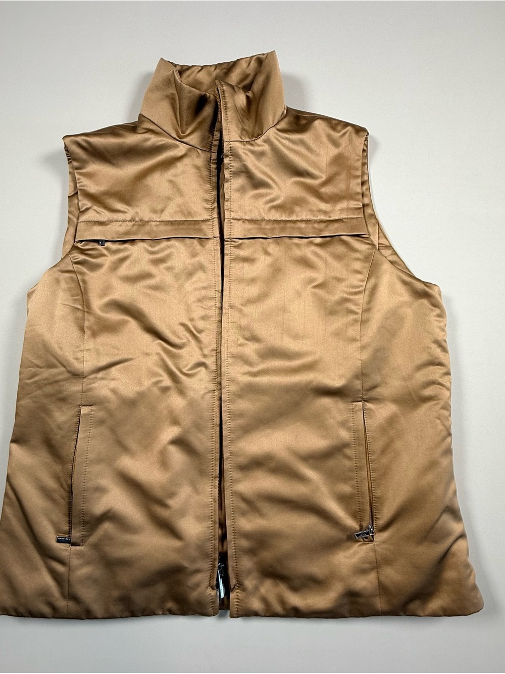 Ralph Lauren Golf Gold Champagne Quilted Vest Classic Preppy Money Equestrian